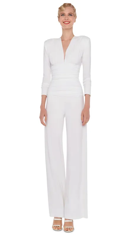 V NECK L/S SHIRRED WAIST JUMPSUIT sold by Norma Kamali