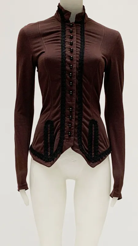 HIGH NECK LACE EMBROIDERED TOP sold by Norma Kamali