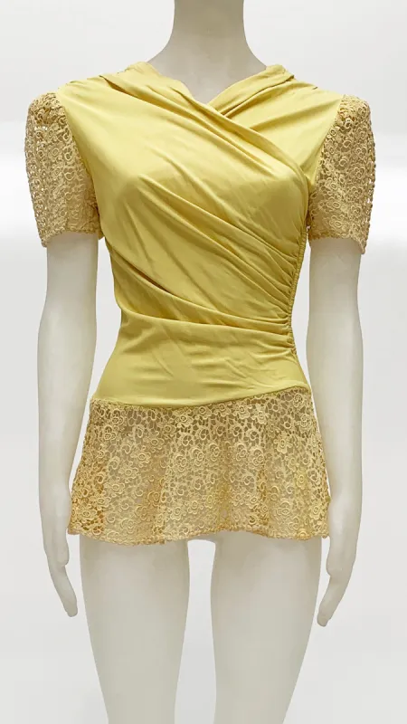 FLOWER LACE PEEKABOO TOP sold by Norma Kamali