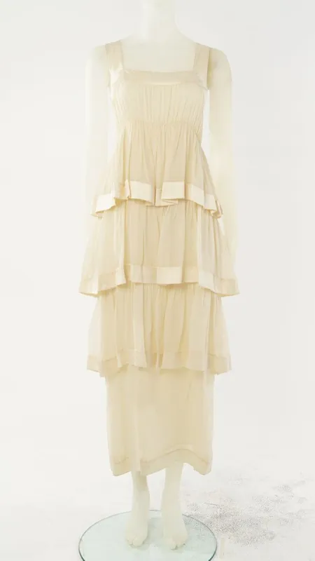LONG LAYERED CHIFFON DRESS made by Norma Kamali