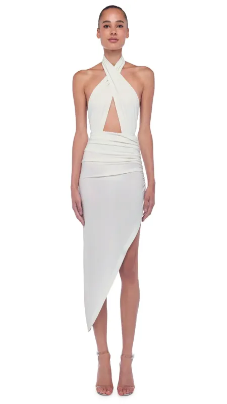 CROSS HALTER DRAPE GOWN sold by Norma Kamali