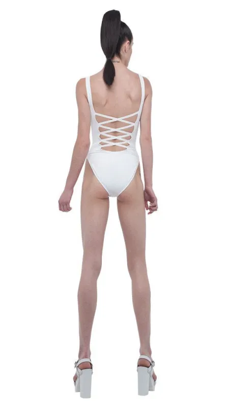 SUPER LOW BACK LACE BACK sold by Norma Kamali