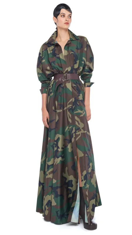 SUPER OS BF NK SHIRT FLARED GOWN sold by Norma Kamali