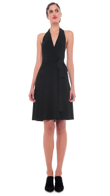 HALTER WRAP FLARED DRESS made by Norma Kamali