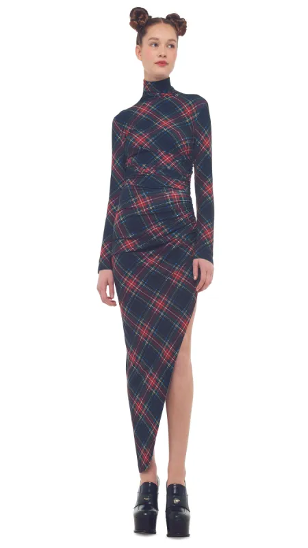 TURTLE NECK SIDE DRAPE GOWN sold by Norma Kamali