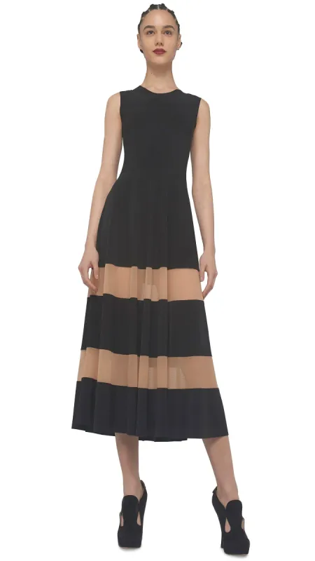 SPLICED FLARED DRESS made by Norma Kamali