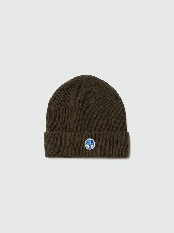 Micro-rib beanie with logo patch sold by North Sails