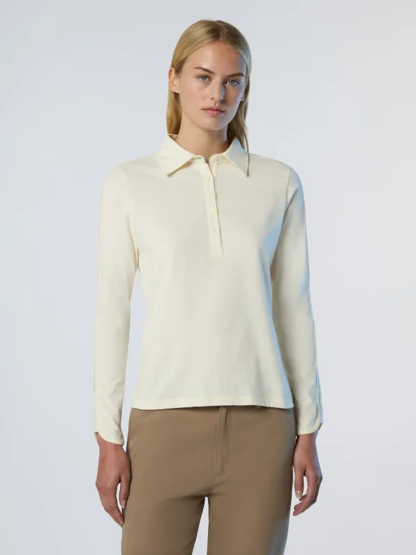 Long-sleeved peachskin polo shirt sold by North Sails