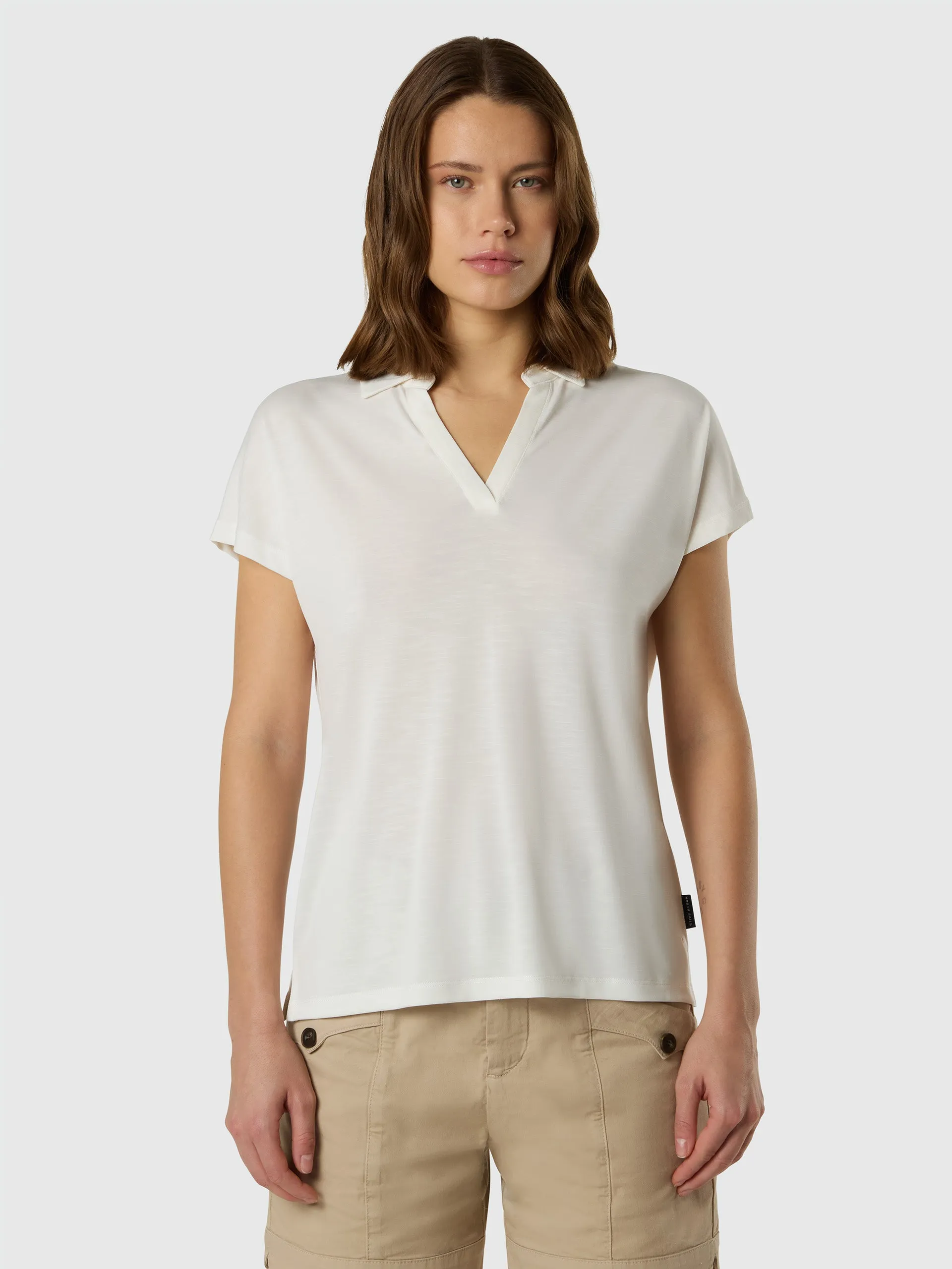 Slub jersey buttonless polo shirt sold by North Sails