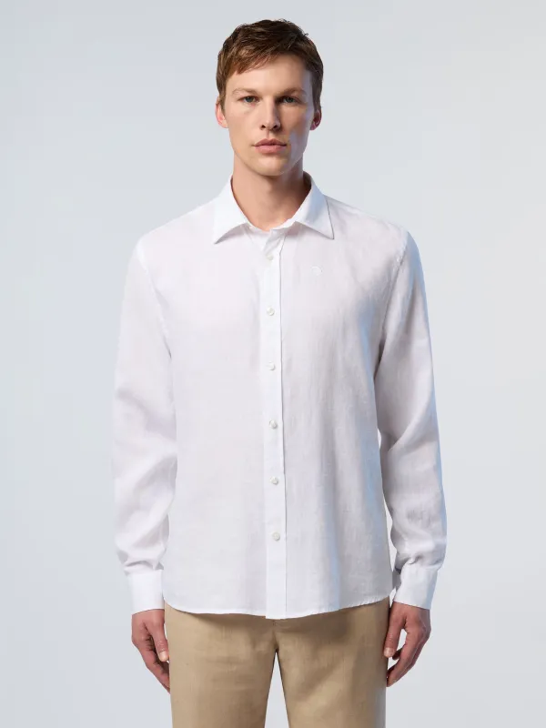 Linen shirt with embroidered logo made by North Sails