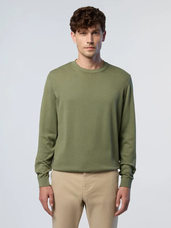 Crew-neck sweater with logo label made by North Sails