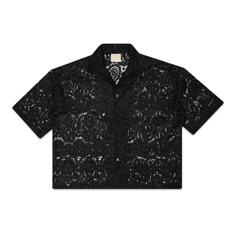 BLACK PAISLEY BUTTON-UP sold by Nostalgia
