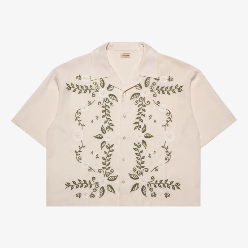 CREAM FLORAL LINEN SHIRT sold by Nostalgia