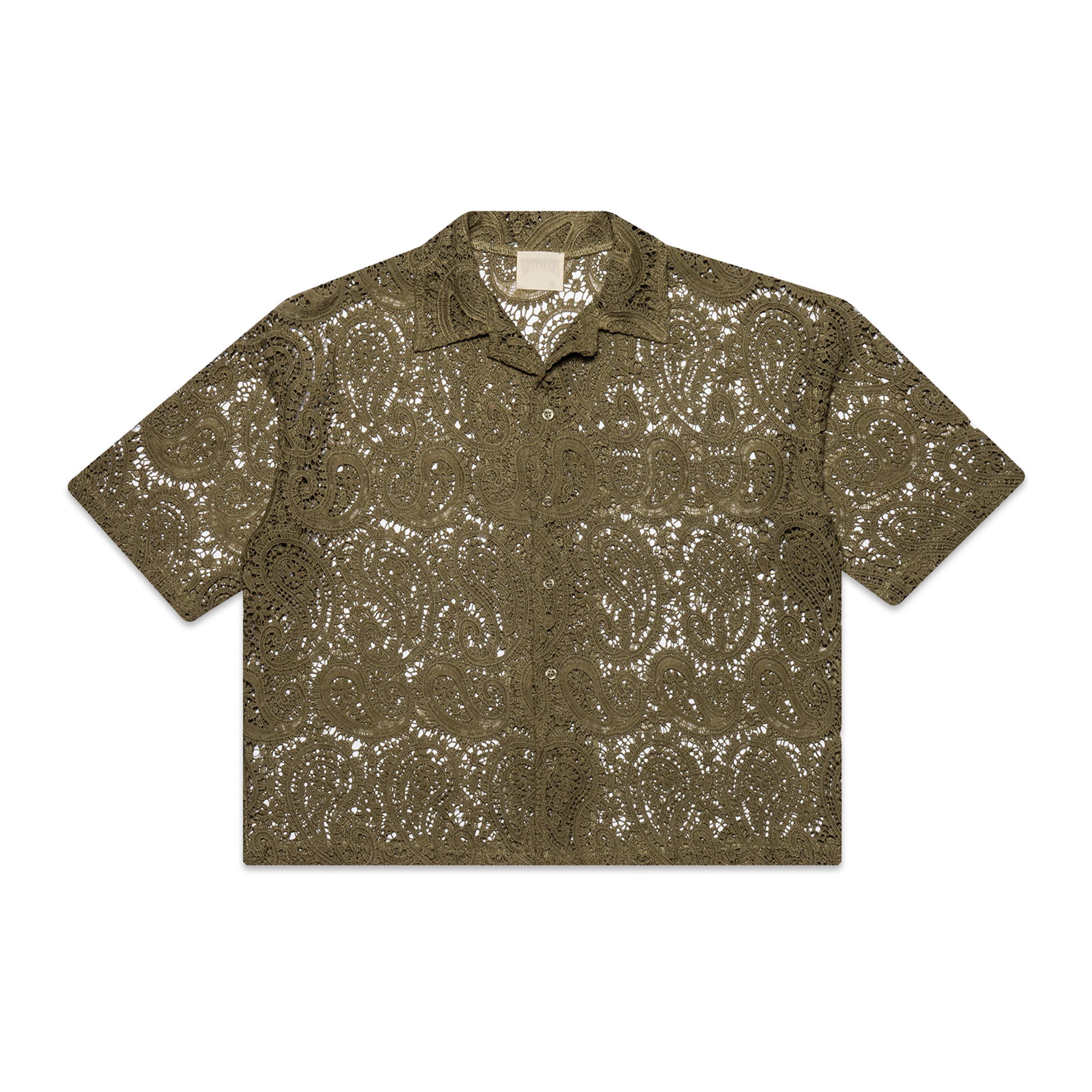 OLIVE PAISLEY BUTTON-UP (PRE-ORDER) sold by Nostalgia