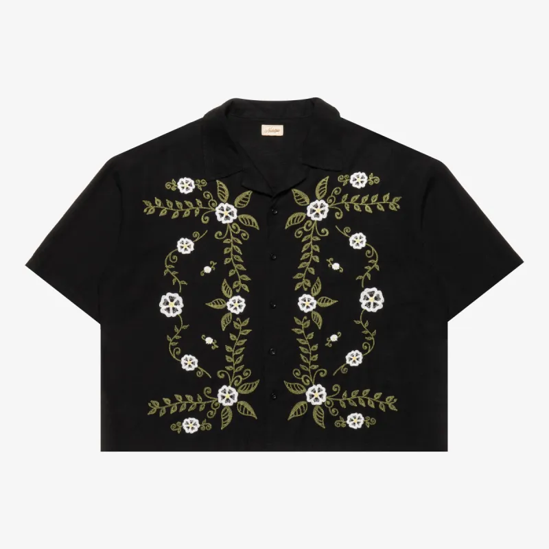 BLACK FLORAL LINEN SHIRT sold by Nostalgia