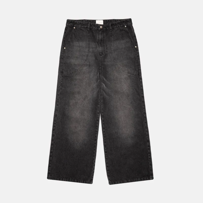 CHARCOAL CHAINSTITCH BAGGY DENIM sold by Nostalgia