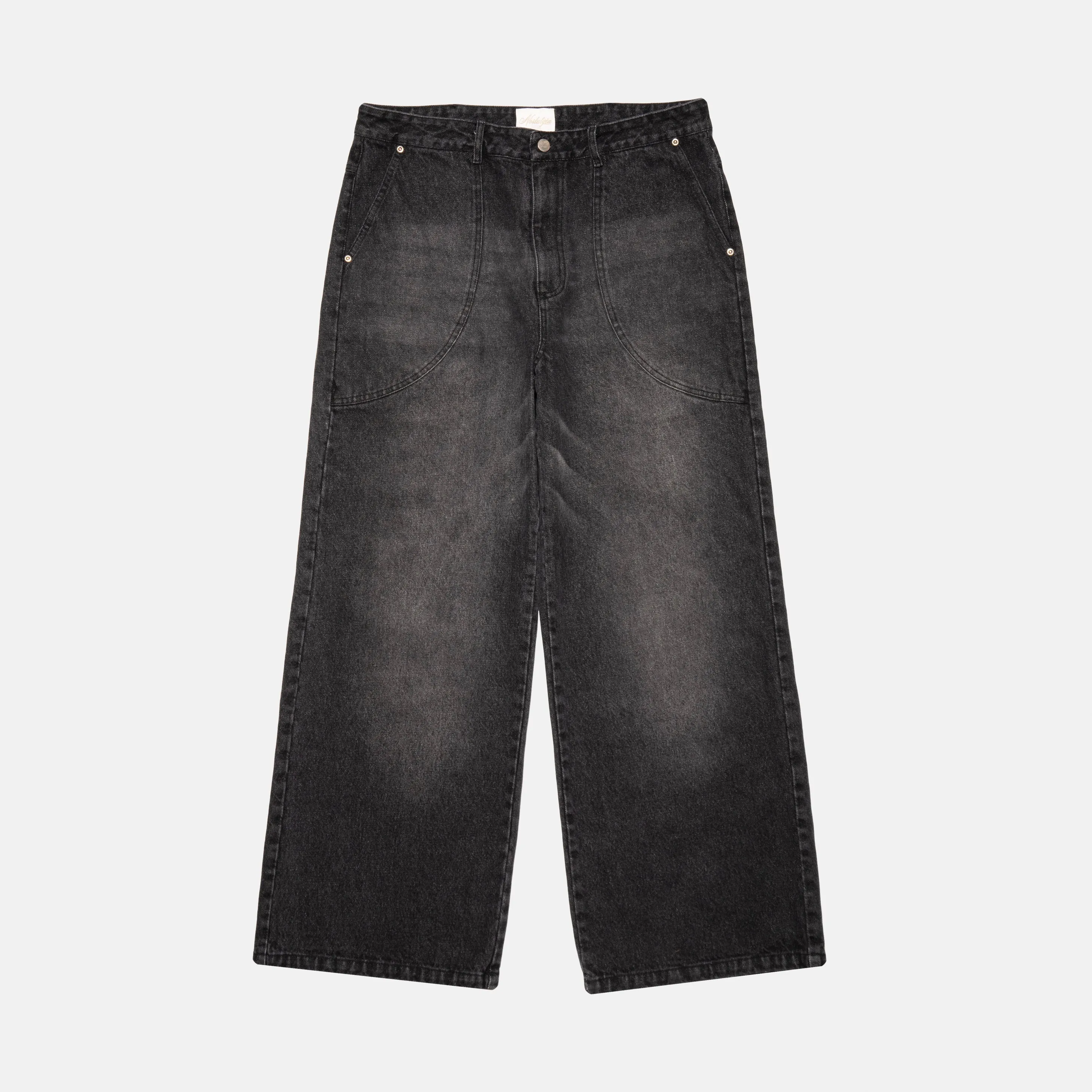 CHARCOAL CHAINSTITCH BAGGY DENIM sold by Nostalgia