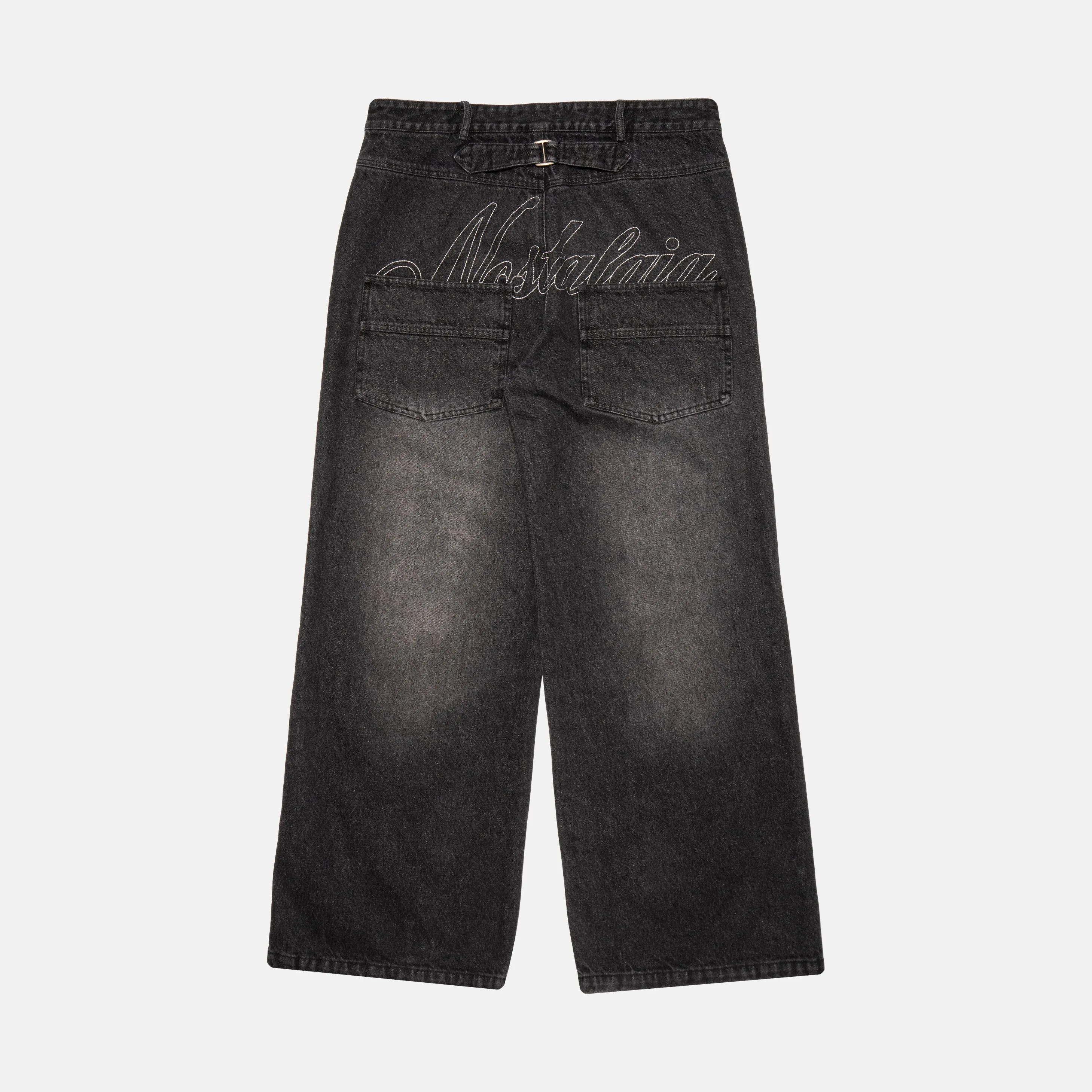CHARCOAL CHAINSTITCH BAGGY DENIM sold by Nostalgia product image thumbnail 2