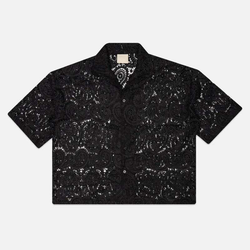 BLACK PAISLEY BUTTON-UP sold by Nostalgia