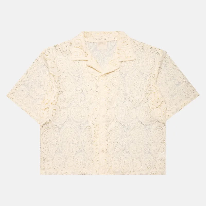 CREAM PAISLEY BUTTON-UP sold by Nostalgia