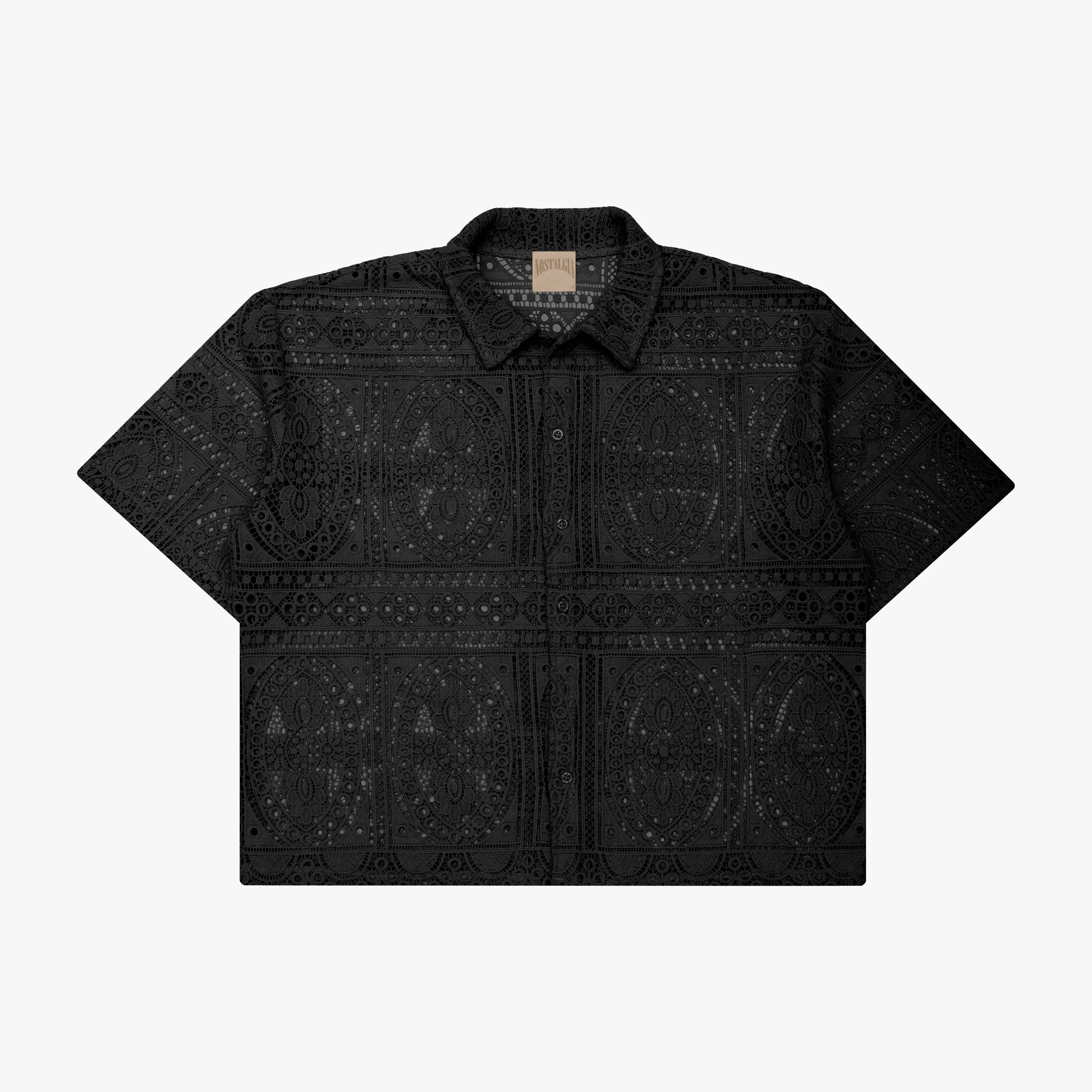 BLACK BARRIO LACE BUTTON-UP sold by Nostalgia