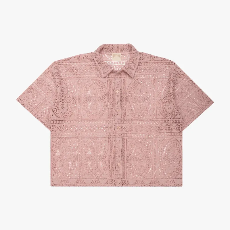 DRAGONFRUIT BARRIO LACE BUTTON-UP sold by Nostalgia