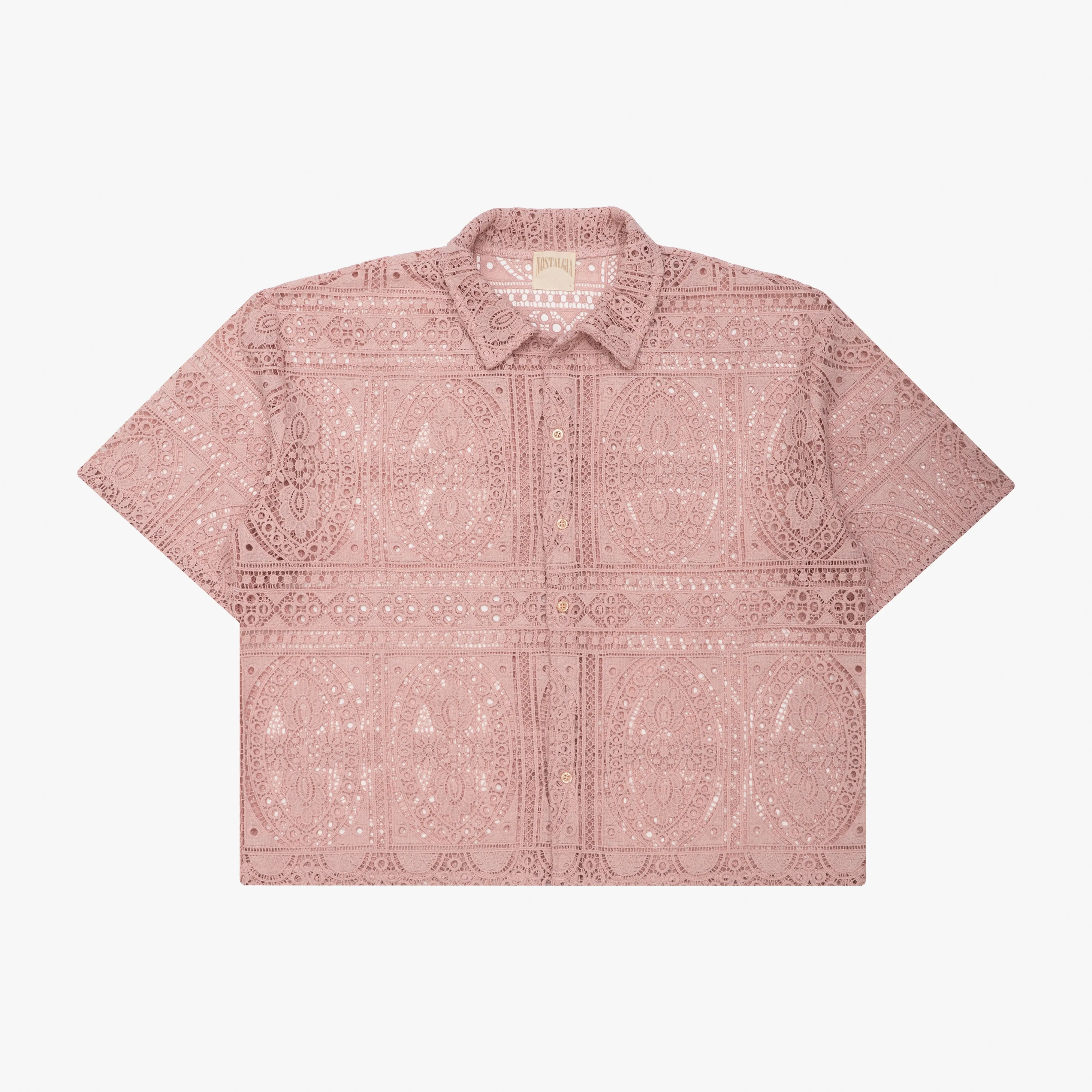 DRAGONFRUIT BARRIO LACE BUTTON-UP sold by Nostalgia