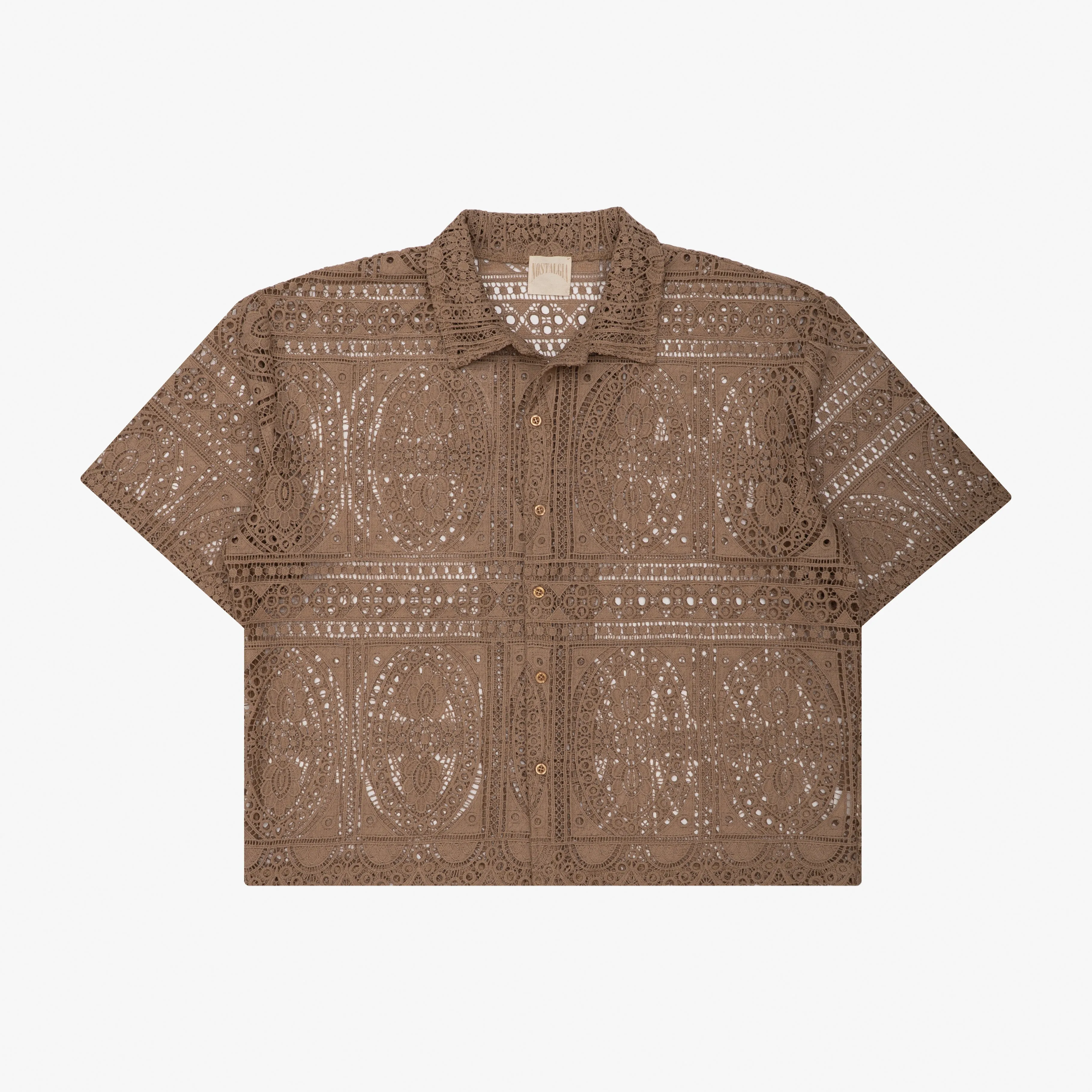 ESPRESSO BARRIO LACE BUTTON-UP sold by Nostalgia