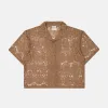 SAND PAISLEY BUTTON-UP sold by Nostalgia