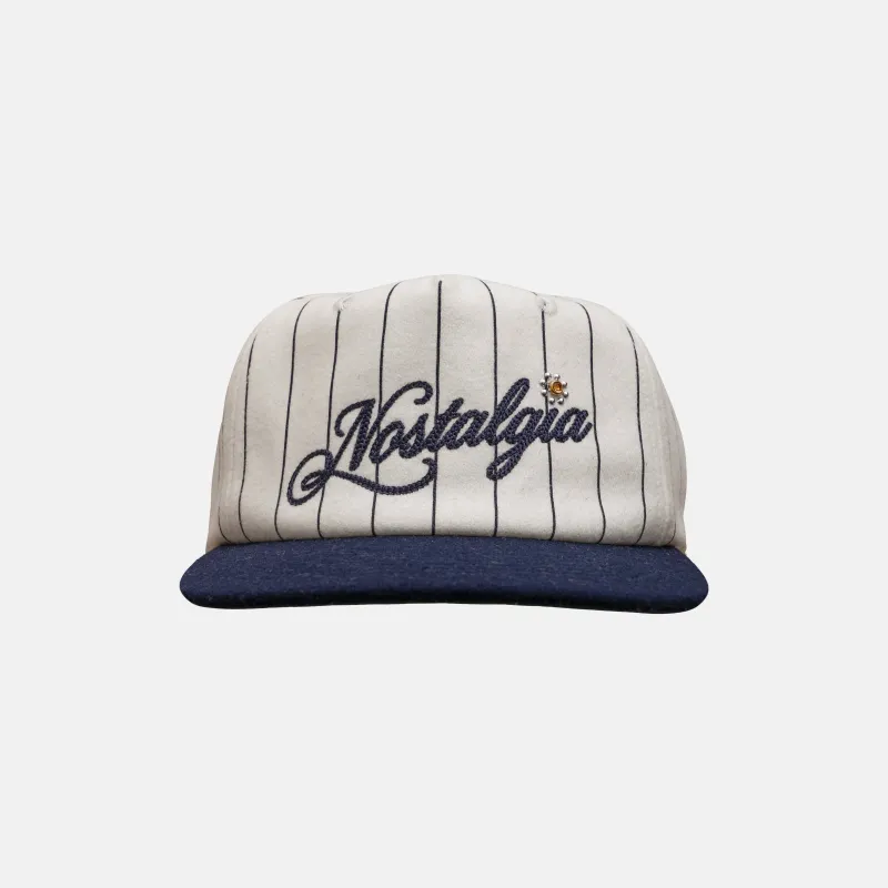 NAVY PINSTRIPE GEMSTONE WOOL CAP sold by Nostalgia