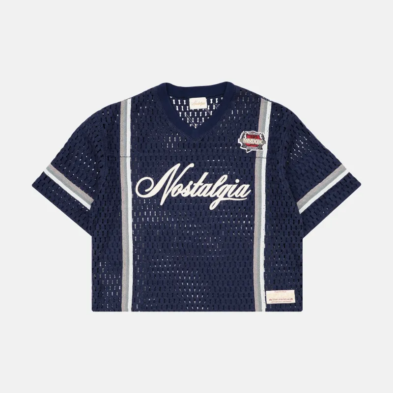 NAVY CROCHET JERSEY sold by Nostalgia