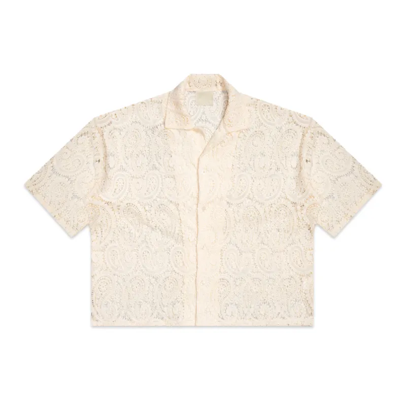 CREAM PAISLEY BUTTON-UP sold by Nostalgia