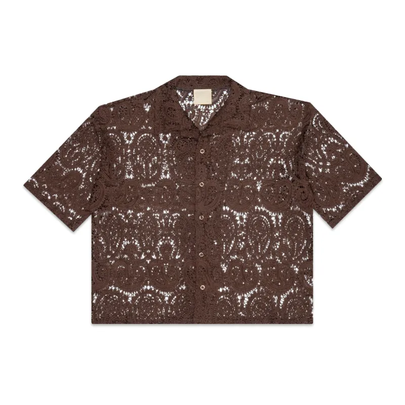 BROWN PAISLEY BUTTON-UP sold by Nostalgia