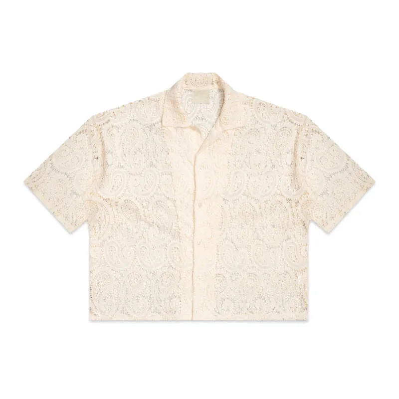 CREAM PAISLEY BUTTON-UP sold by Nostalgia