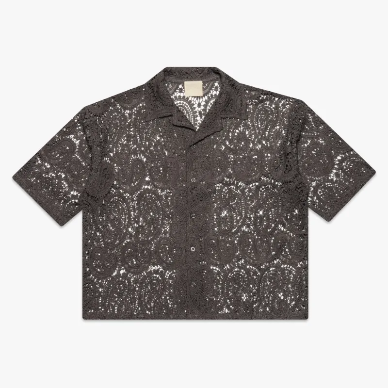 GREY PAISLEY BUTTON-UP sold by Nostalgia
