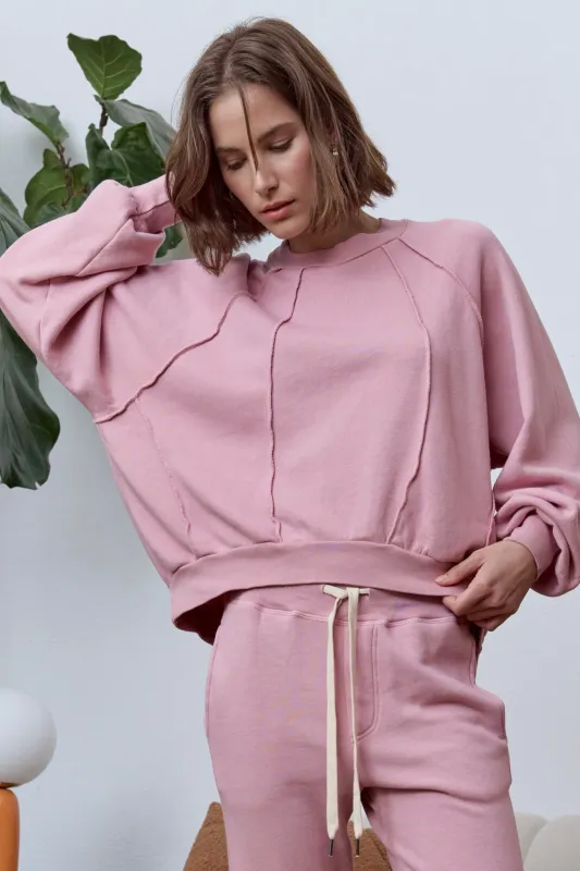 NSF Vierra Oversized Cloud Fleece Sweatshirt - Mallow made by NSF