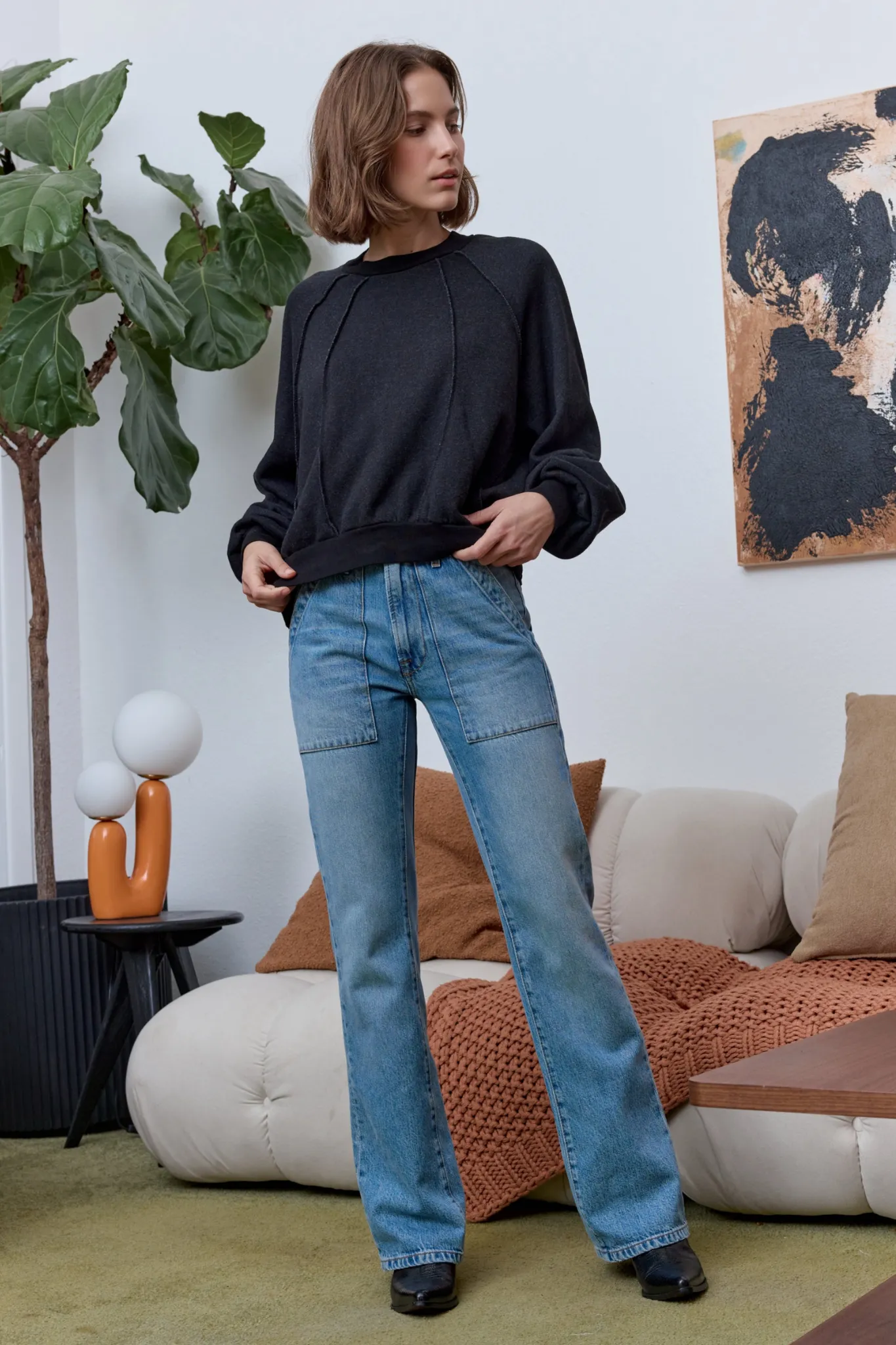 NSF Vierra Oversized Cloud Fleece Sweatshirt - Black sold by NSF product image thumbnail 4