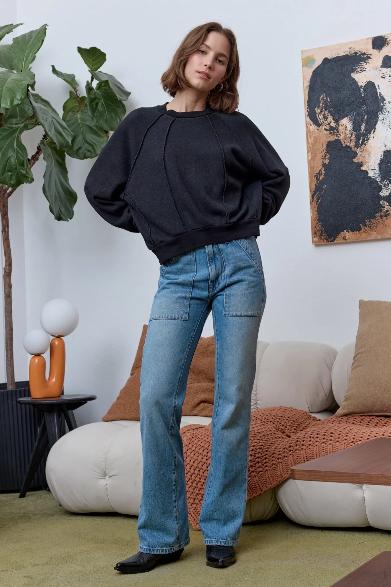 NSF Vierra Oversized Cloud Fleece Sweatshirt - Black sold by NSF product image thumbnail 2