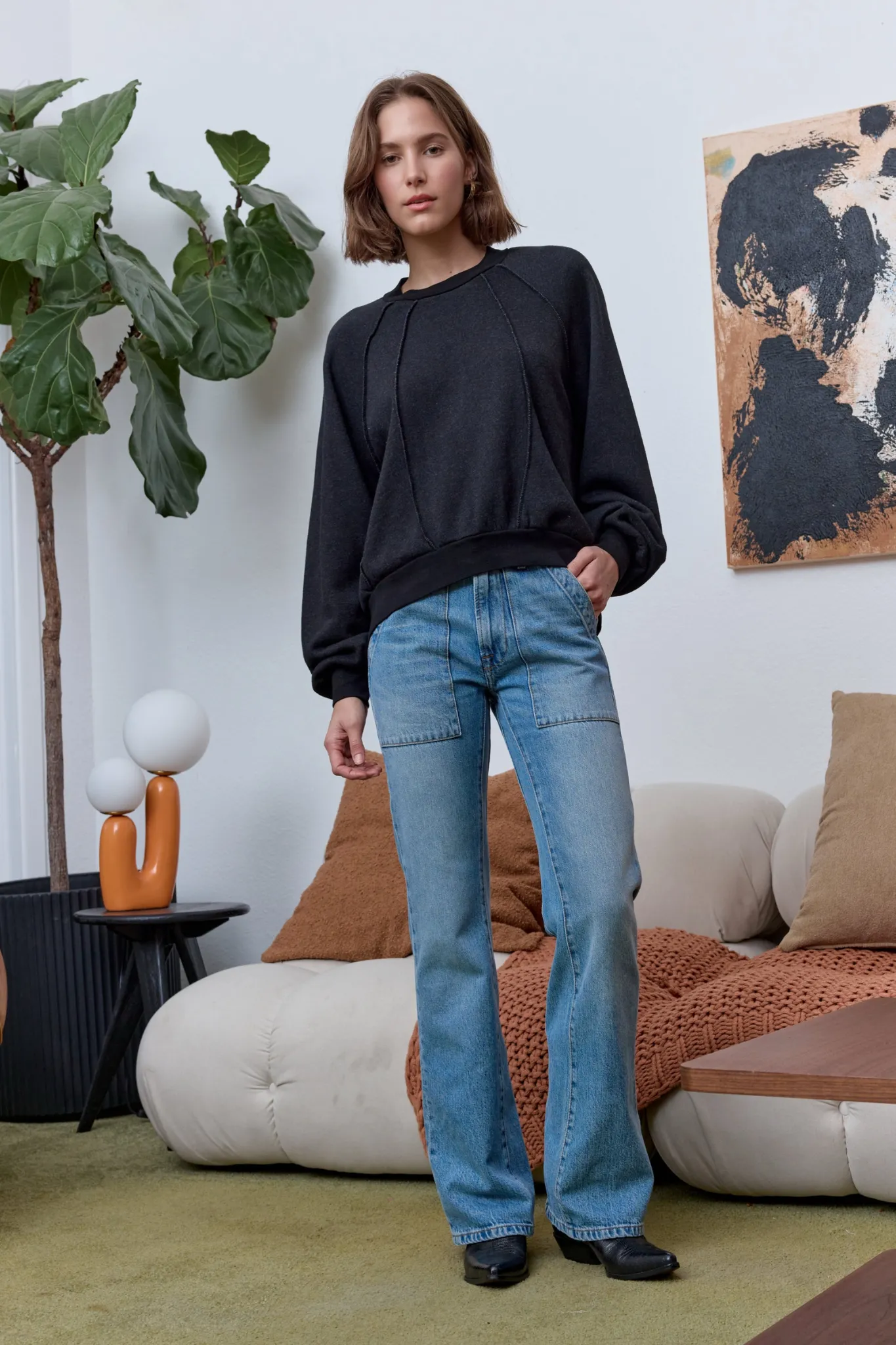 NSF Vierra Oversized Cloud Fleece Sweatshirt - Black sold by NSF product image thumbnail 3