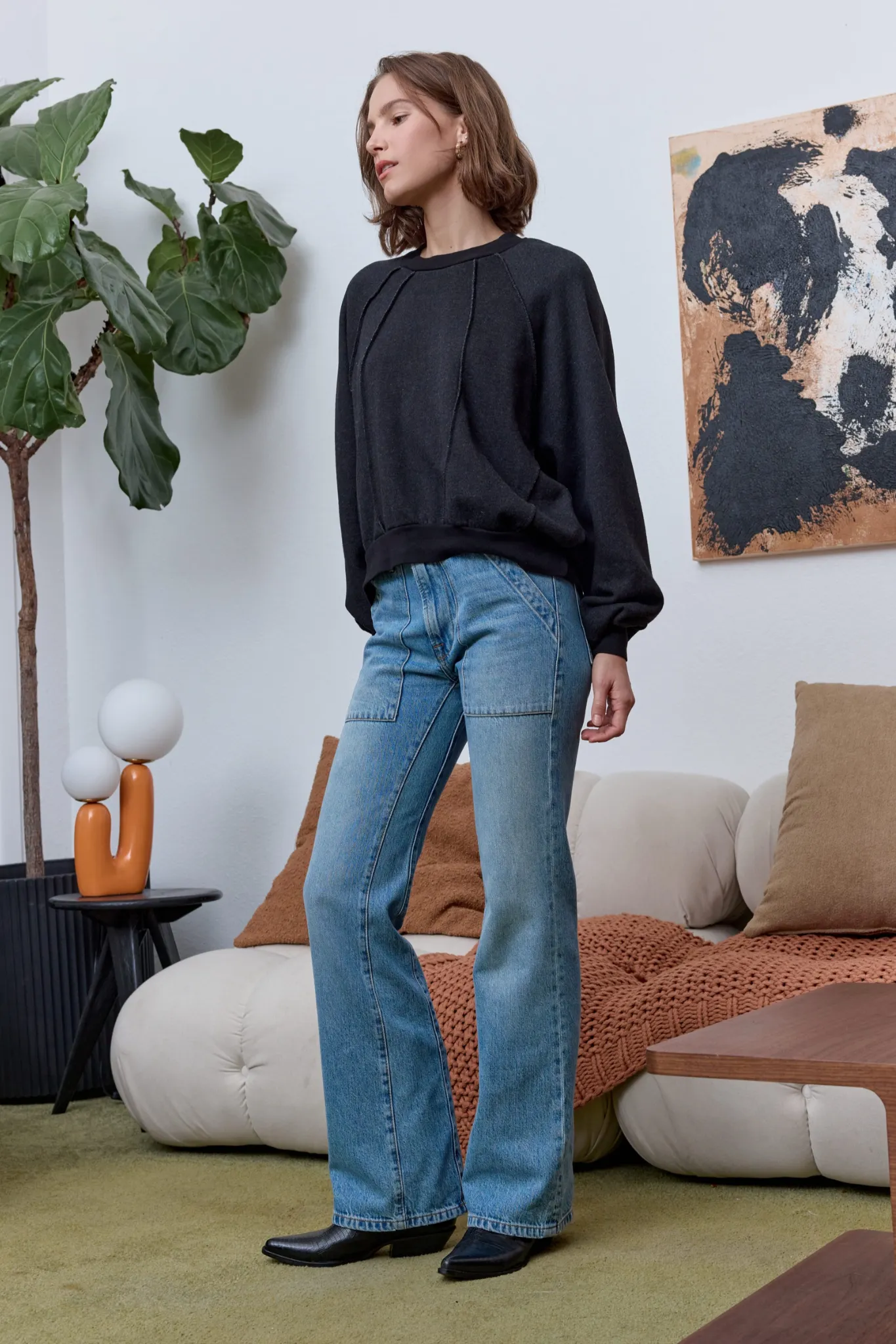 NSF Vierra Oversized Cloud Fleece Sweatshirt - Black sold by NSF product image thumbnail 5