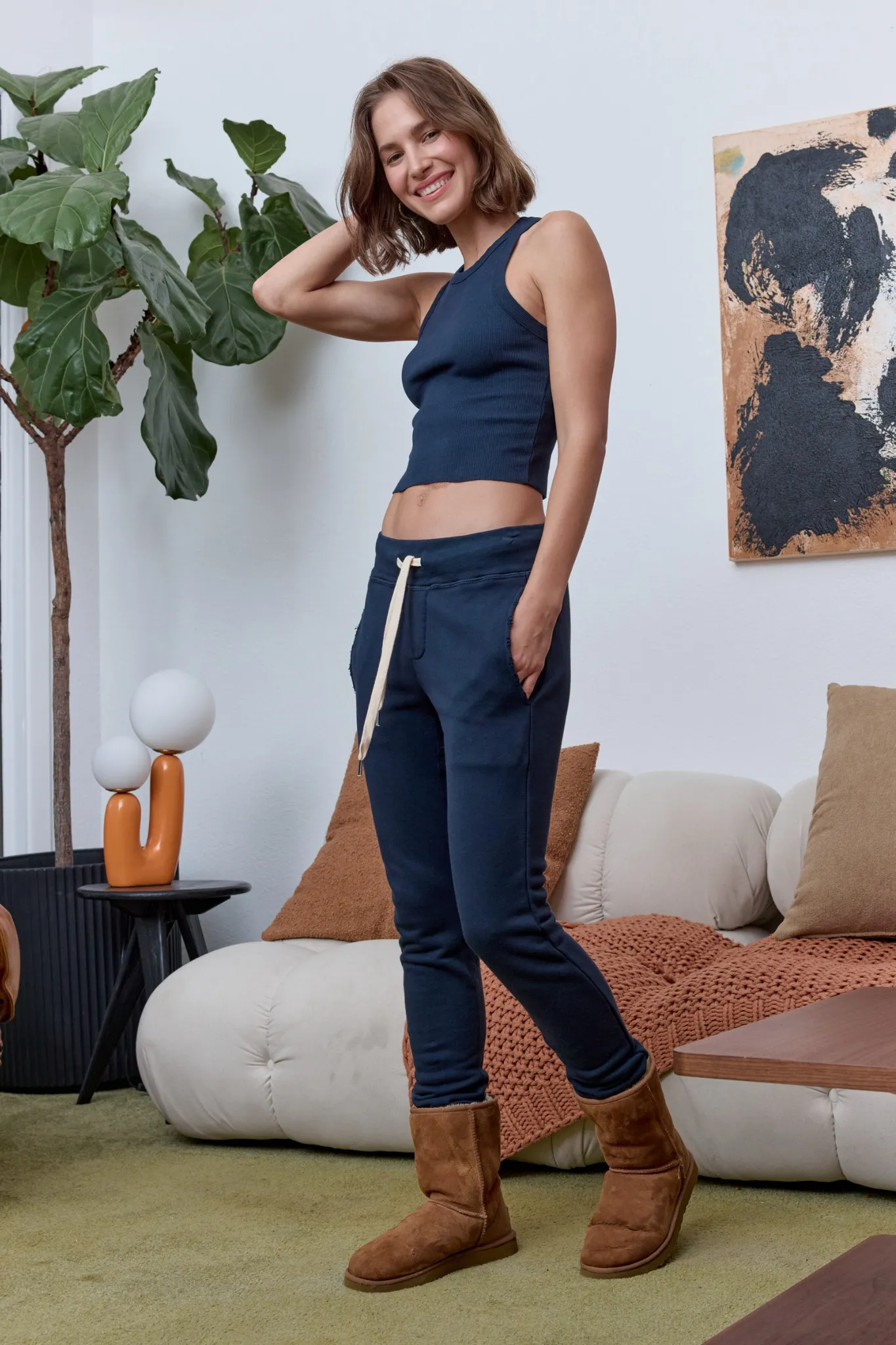 NSF Sayde Slim Distressed Loop Terry Sweatpant - Eclipse sold by NSF product image thumbnail 4