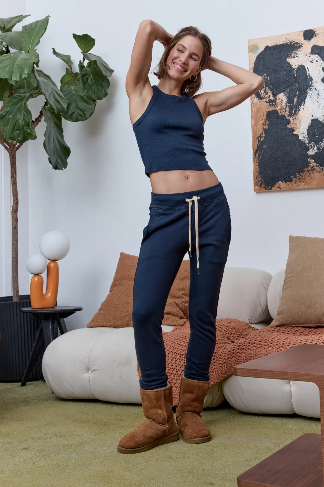 NSF Sayde Slim Distressed Loop Terry Sweatpant - Eclipse sold by NSF product image thumbnail 3