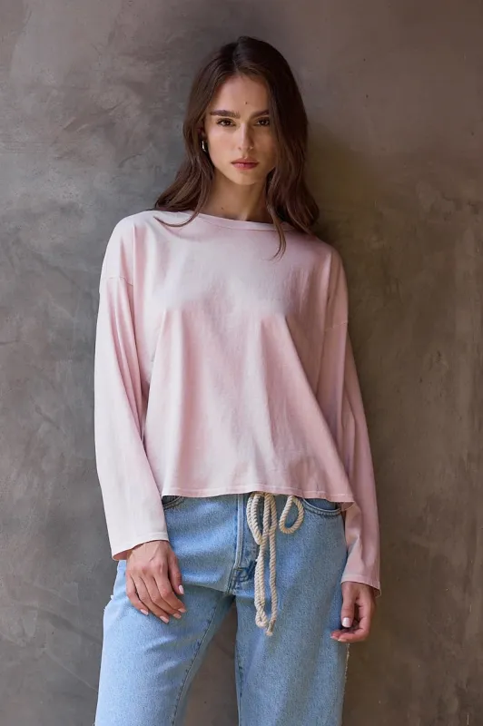 NSF Loffler Boxy Fine Jersey Tee - Rosy made by NSF