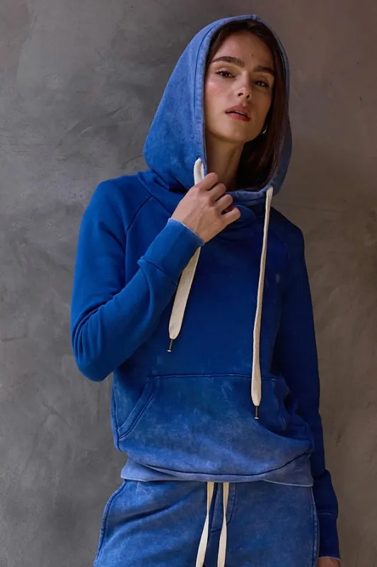 NSF Lisse Fitted Loop Terry Hoodie - Blue Reverse Perl made by NSF