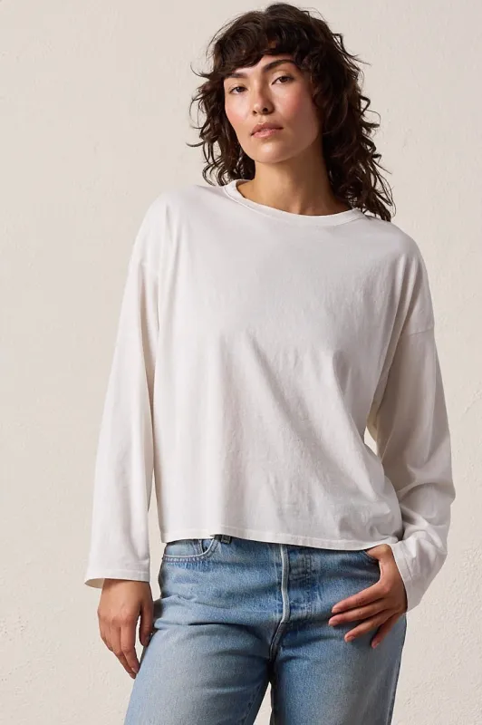 NSF Loffler Boxy Fine Jersey Tee - Soft White made by NSF