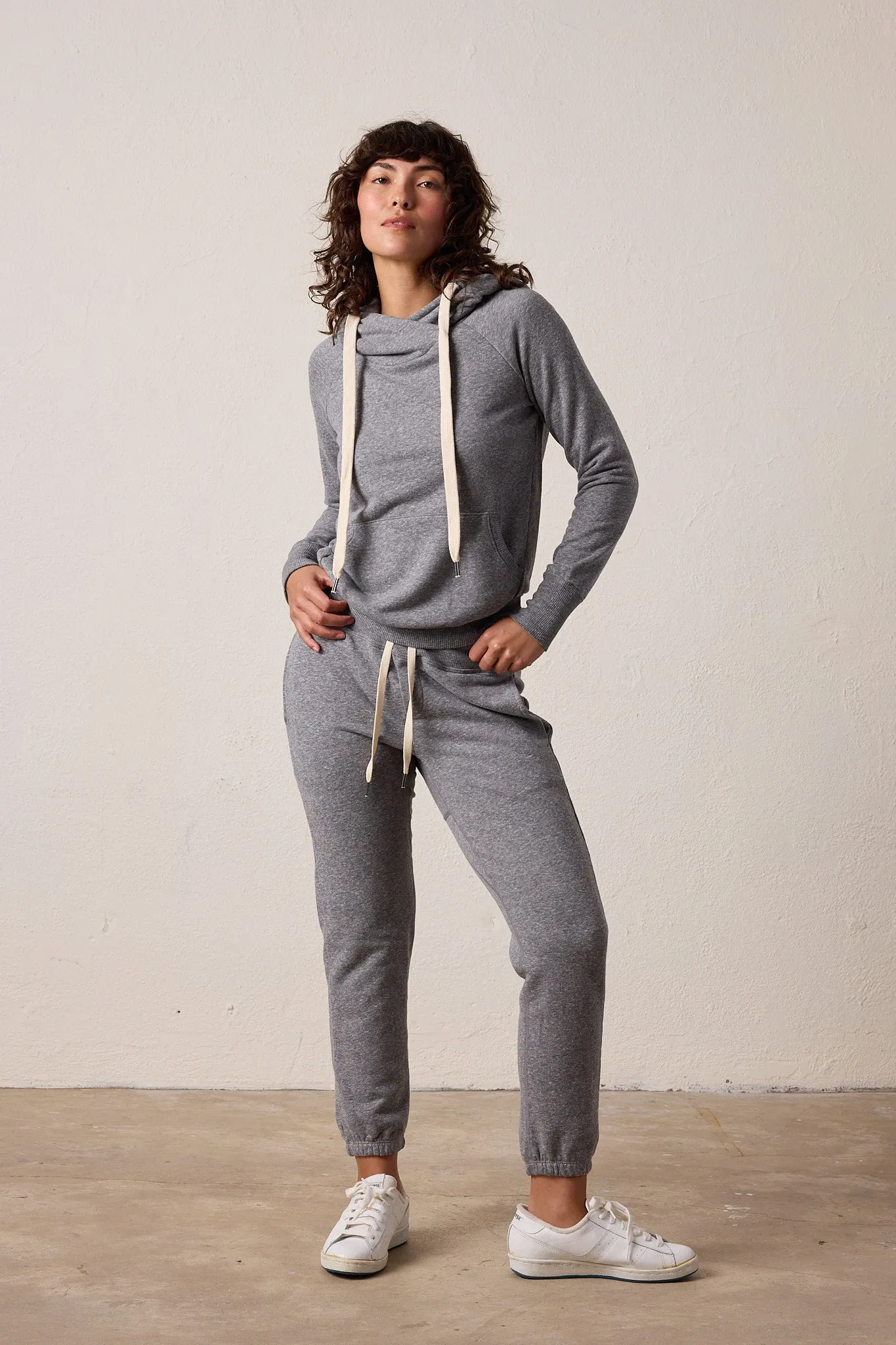 NSF Lisse Fitted Melange Terry Hoodie - Charcoal Heather Gray sold by NSF product image thumbnail 5