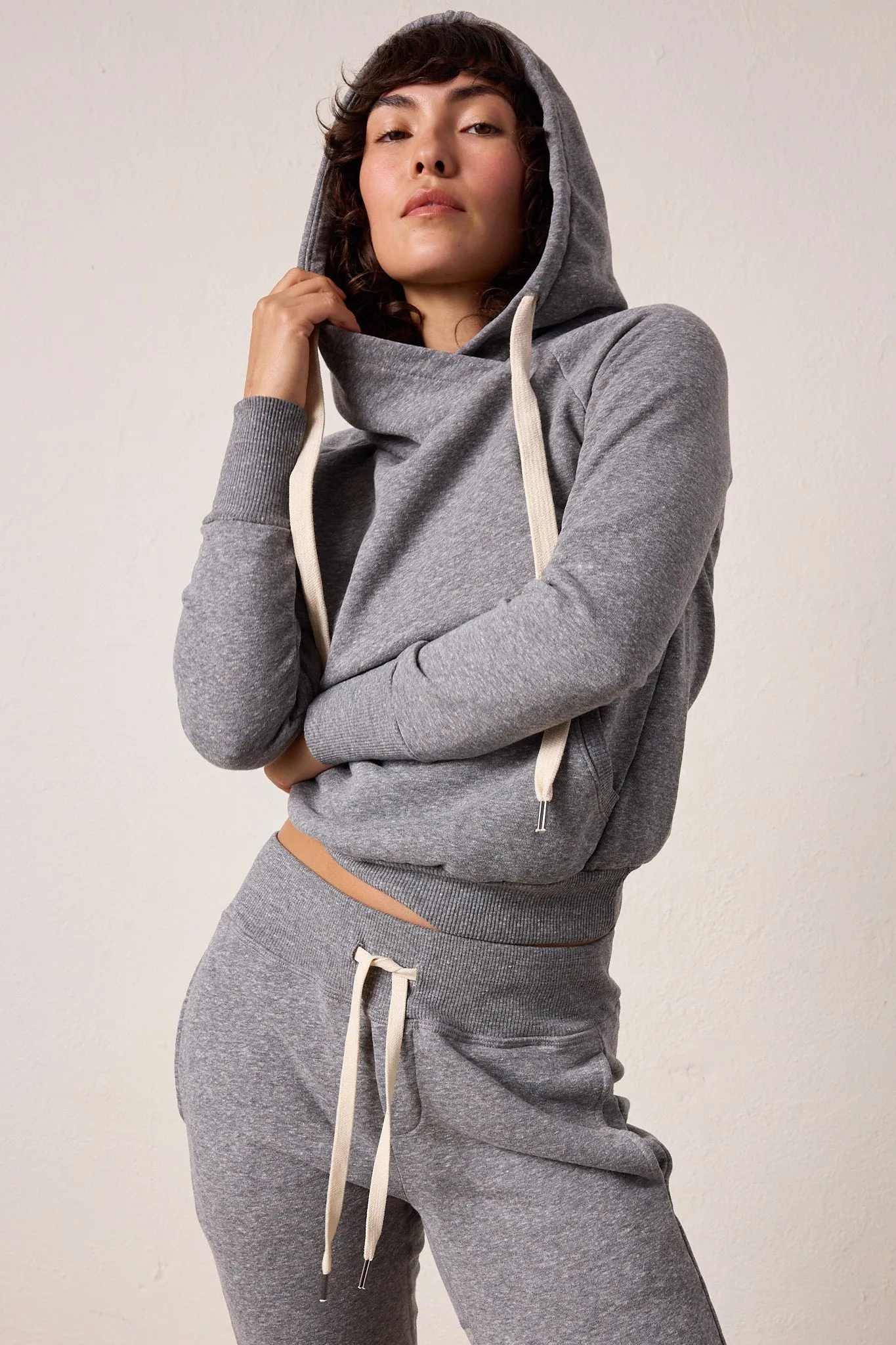 NSF Lisse Fitted Melange Terry Hoodie - Charcoal Heather Gray sold by NSF product image thumbnail 2
