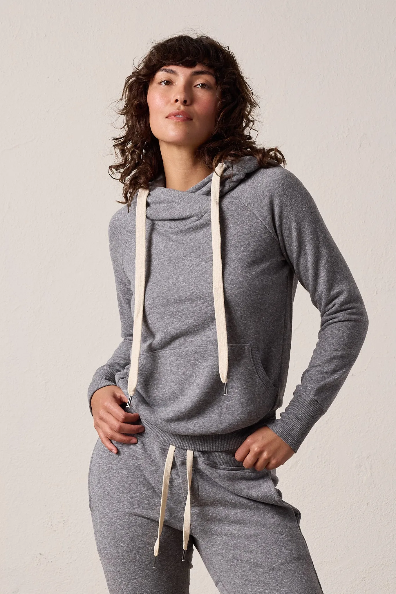 NSF Lisse Fitted Melange Terry Hoodie - Charcoal Heather Gray sold by NSF product image thumbnail 4
