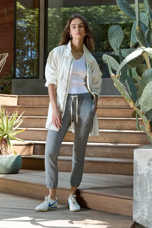 NSF Sayde Slim Melange Terry Sweatpant - Charcoal Heather Gray sold by NSF