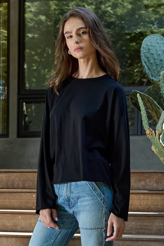 NSF Loffler Fine Jersey Boxy Tee - Black made by NSF